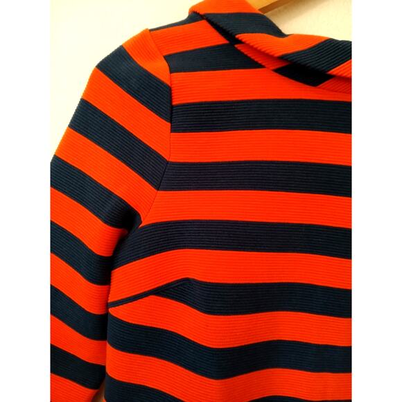 Boden High Roll Neck Orange and Navy Striped Top - Picture 5 of 5